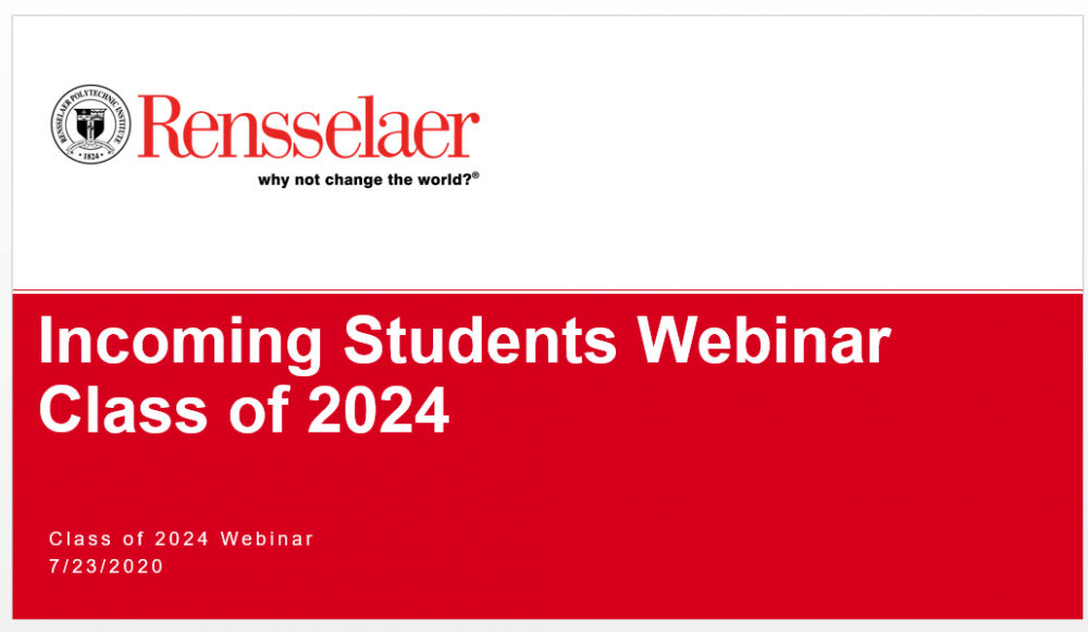 Title Slide of Incoming Students Webinar Powerpoint Presentation