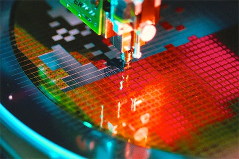 Close up image of a chip being manufactured
